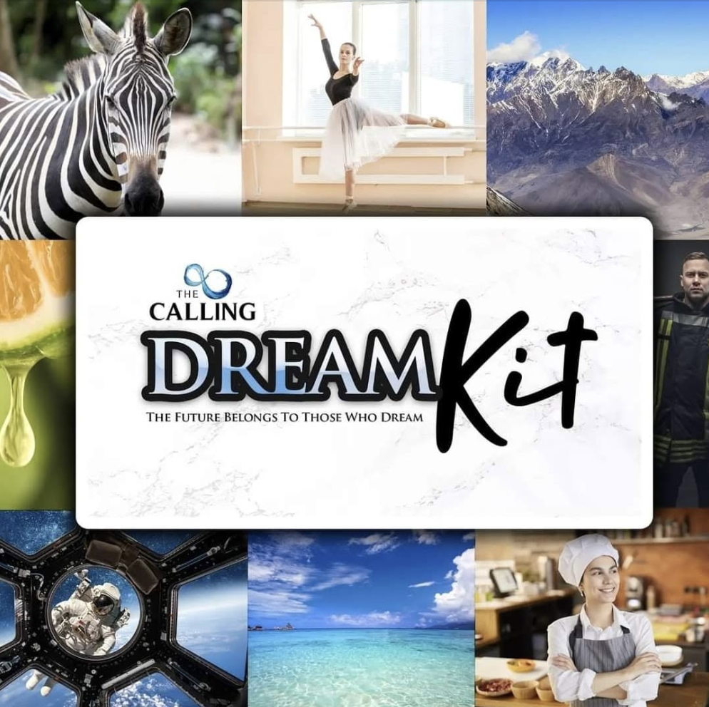 The Calling Dream Kit surrounded by images of creativity, travel, and different callings